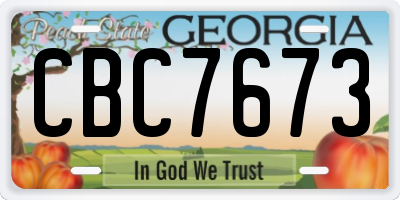 GA license plate CBC7673