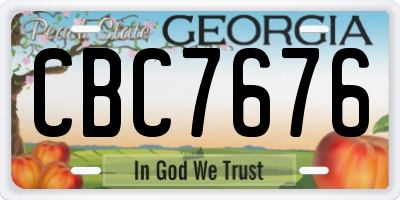 GA license plate CBC7676