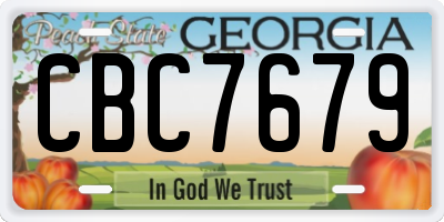 GA license plate CBC7679