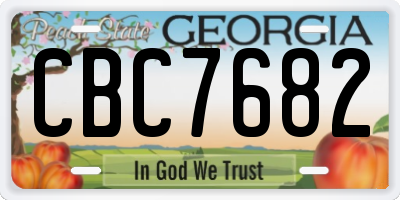 GA license plate CBC7682