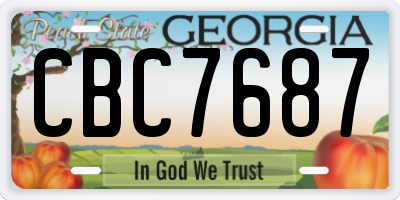 GA license plate CBC7687