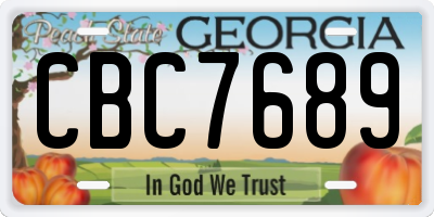 GA license plate CBC7689
