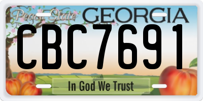 GA license plate CBC7691