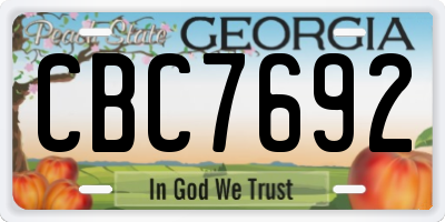 GA license plate CBC7692