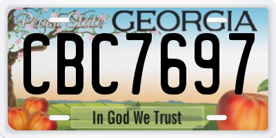 GA license plate CBC7697