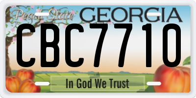 GA license plate CBC7710