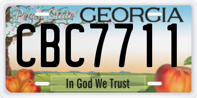 GA license plate CBC7711