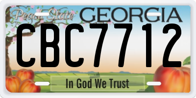 GA license plate CBC7712