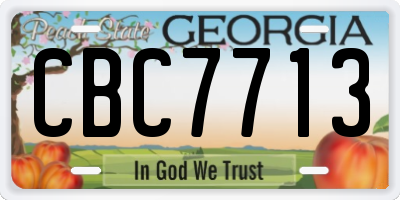 GA license plate CBC7713