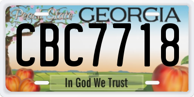 GA license plate CBC7718