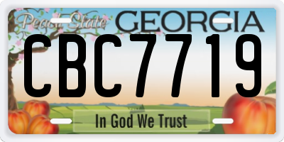 GA license plate CBC7719