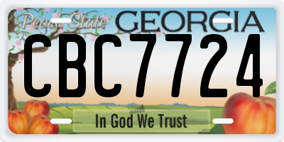 GA license plate CBC7724
