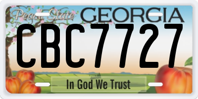 GA license plate CBC7727