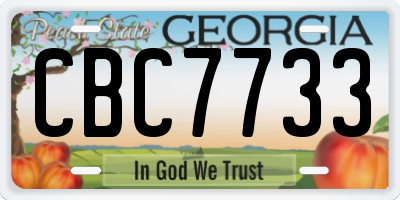 GA license plate CBC7733