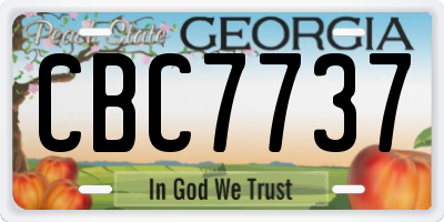 GA license plate CBC7737