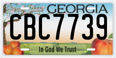 GA license plate CBC7739