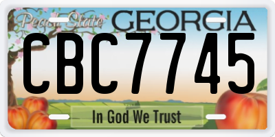 GA license plate CBC7745