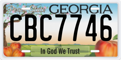 GA license plate CBC7746