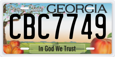 GA license plate CBC7749