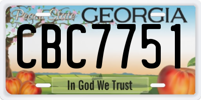 GA license plate CBC7751