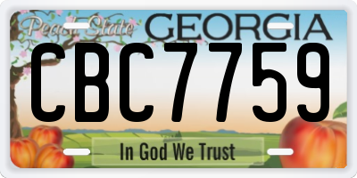 GA license plate CBC7759