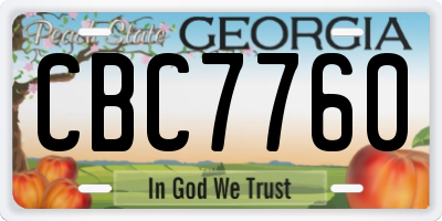 GA license plate CBC7760