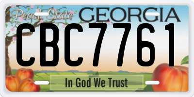 GA license plate CBC7761