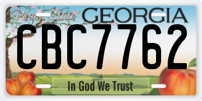 GA license plate CBC7762