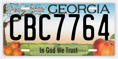 GA license plate CBC7764