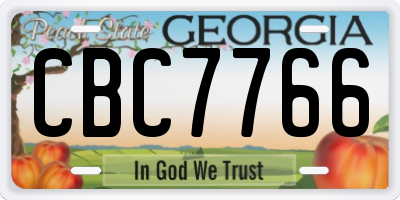 GA license plate CBC7766