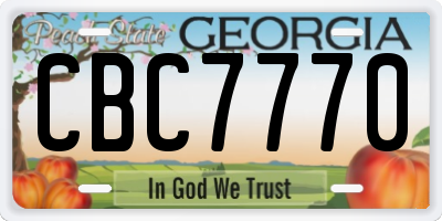 GA license plate CBC7770