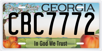 GA license plate CBC7772