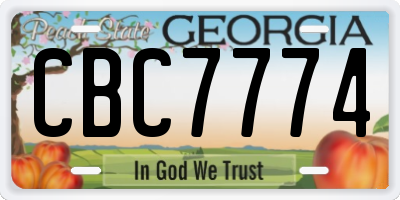 GA license plate CBC7774