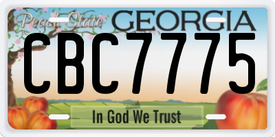 GA license plate CBC7775