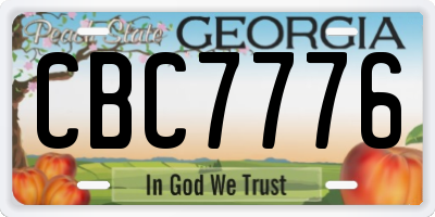 GA license plate CBC7776