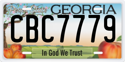 GA license plate CBC7779