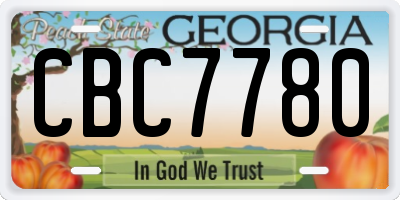 GA license plate CBC7780