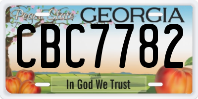 GA license plate CBC7782