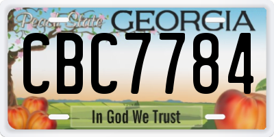 GA license plate CBC7784