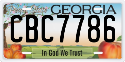 GA license plate CBC7786