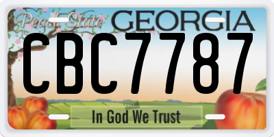 GA license plate CBC7787