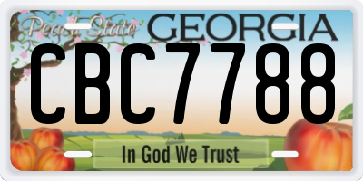 GA license plate CBC7788