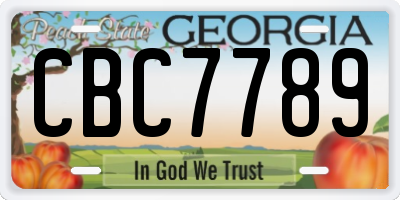GA license plate CBC7789