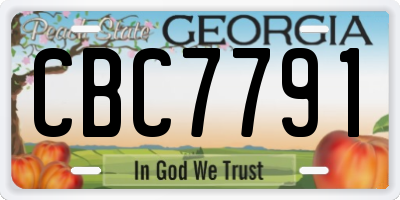 GA license plate CBC7791
