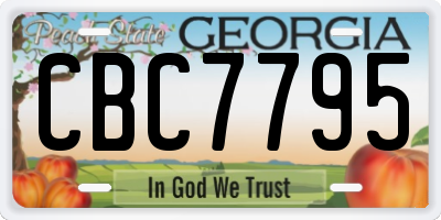 GA license plate CBC7795