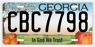 GA license plate CBC7798