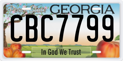 GA license plate CBC7799