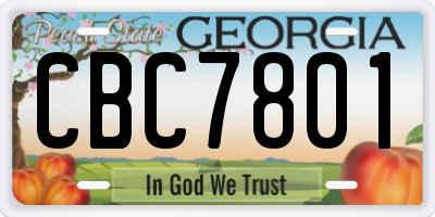 GA license plate CBC7801