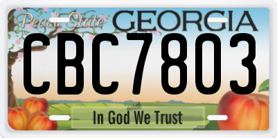 GA license plate CBC7803