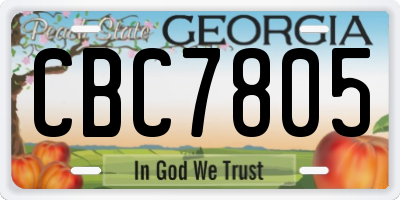 GA license plate CBC7805